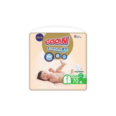 Подгузники Goo.N Premium Soft на липучках размер 2 S 4-8 кг унисекс 70 шт