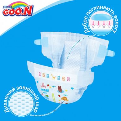 Підгузки Goo.N для немовлят розмір SSS (1,8 - 3,5 кг) 36 шт, XS (1.8 - 3.5 кг)