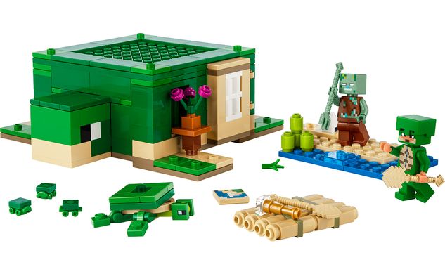 Конструктор LEGO Minecraft Пляжный дом в форме черепахи