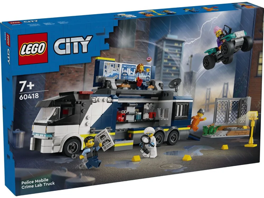 Конструктор LEGO City Пересувна поліцейська криміналістична лабораторія 674 деталі (60418)