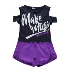 Комплект "Make music" (футболка + шорты ) MEK, 12 месяцев, Девочка