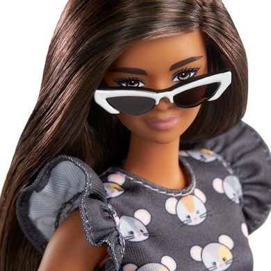 Лялька Barbie "Модниця" у сірій сукні і окулярах