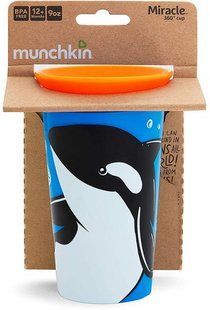 Чашка-непроливайка Munchkin "Miracle 360 &deg; Sippy" Косатка 266мл, 266 мл, 1+, поліпропілен