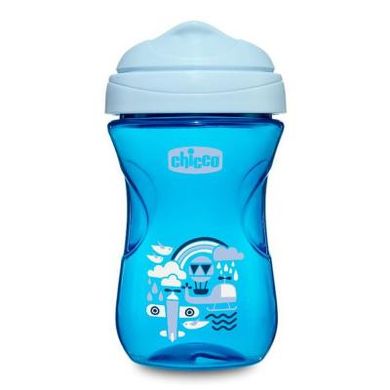 Чашка пластиковая для питья Chicco Easy Cup от 12 м+ , 266 мл , Голубой, 266 мл, 1+, Пластик
