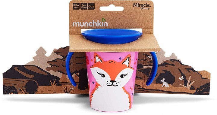 Чашка-непроливайка Munchkin Miracle 360° "Trainer cup" Лисица 177 мл, 177 мл, от 6-ти месяцев, полипропилен