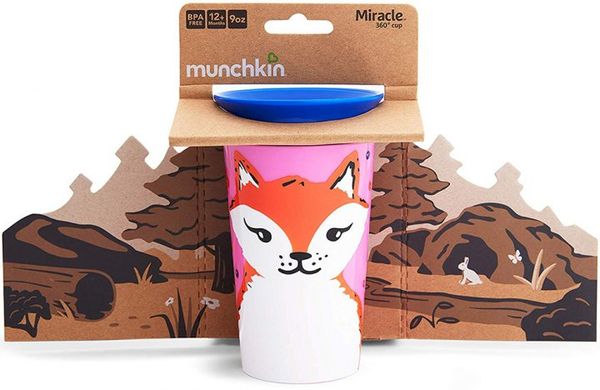 Чашка-непроливайка Munchkin "Miracle 360° Sippy" Лисица 260мл, 266 мл, 1+, Пластик