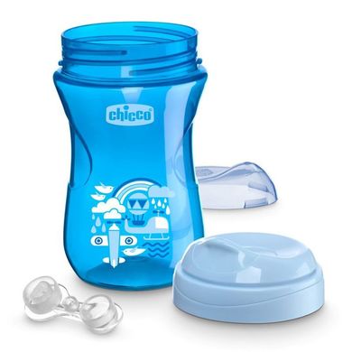 Чашка пластиковая для питья Chicco Easy Cup от 12 м+ , 266 мл, Голубой, 266 мл, 1+, Пластик