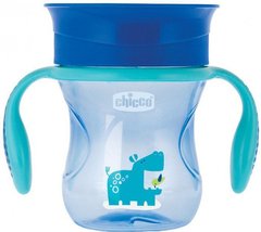 Чашка пластикова для пиття  Chicco Perfect Cup 12м+ , 200 мл , Блакитний, 200 мл, 1+, Пластик