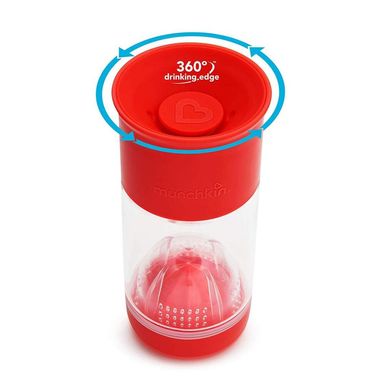 Чашка - поїльник Munchkin "Miracle 360" з інфузером 414 мл (червоний), Червоний, 414 мл, 1,5+, Пластик