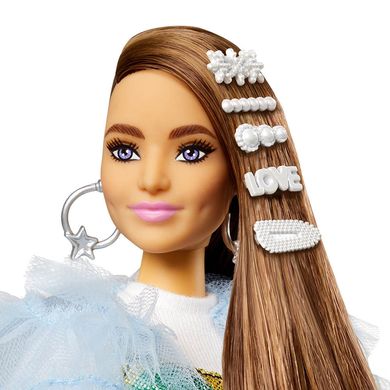 Кукла Barbie "Экстра" в длинной радужной платья