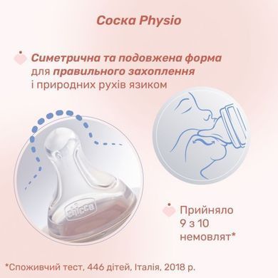 Пляшечка скло Chicco PERFECT Easy, 240 мл, соска силікон, 0 м+