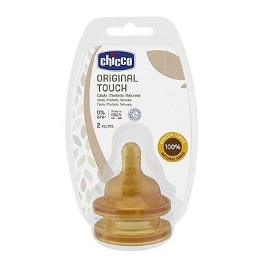 Соска Chicco Original Touch , латекс , медленный поток , 0 м+ , 2шт, Бежевый, Латекс, от 0 месяцев, Соска, Латекс