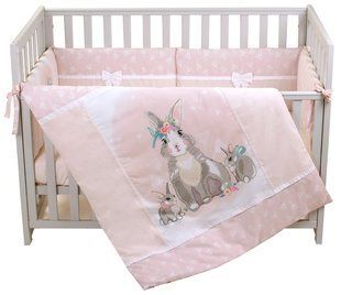 Постільний комплект Summer Bunny  Pink, від народження, Бавовна