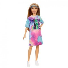 Лялька Barbie "Модниця" у різнокольоровій сукні та кепці-козирку, 3+, Модниця, Дівчинка