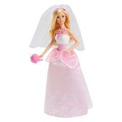 Лялька Королівська наречена в рожевій сукні з візерунком, 3+, Дівчинка