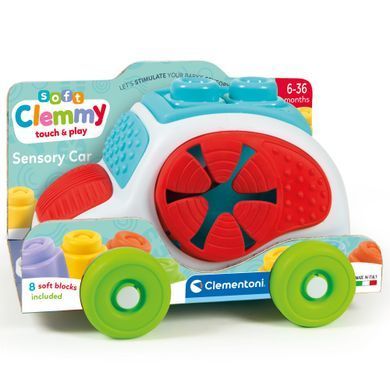 Машинка з конструктором Clementoni "Sensory Car", серія "Soft Clemmy", 8 деталей