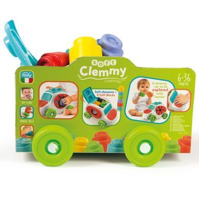 Машинка з конструктором Clementoni "Sensory Car", серія "Soft Clemmy", 8 деталей