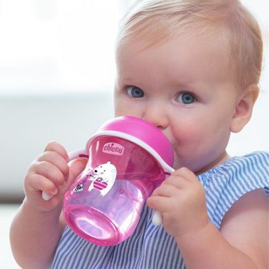 Чашка пластиковая для питья  Chicco Training Cup, 6 м+, 200 мл, Розовый, 200 мл, от 6-ти месяцев, Чашка, Пластик