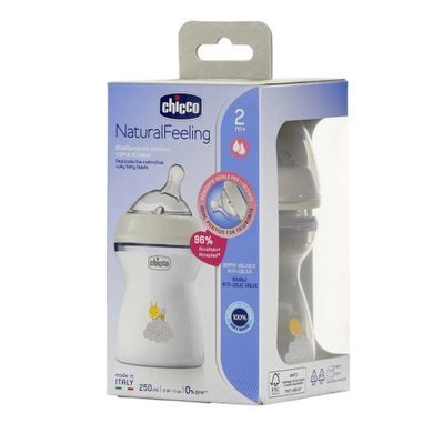 Пляшечка пластик Chicco Natural Feeling NEW, 250 мл, 2м+