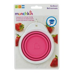 Тарілка дорожня Munchkin "Go Bowl" рожева, Рожевий, 1+, Силікон