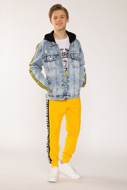 Джинсовая куртка Reporter Young на мальчика с лампасами желтого цвета ( на рост 176 см)