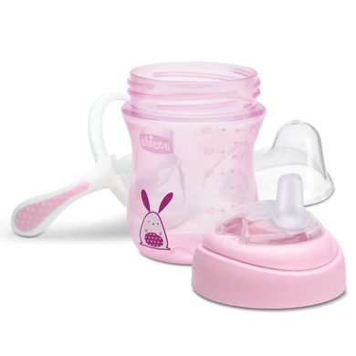 Чашка-непроливайка Chicco Transition Cup 200 мл , 4 м+, Розовый, 200 мл, от 4-х месяцев, Чашка, Пластик