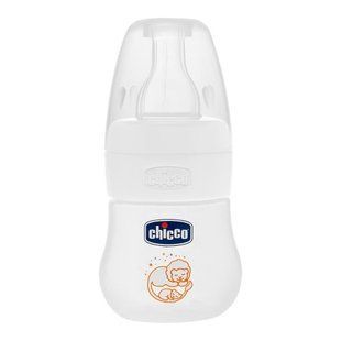 Пляшечка  пластикова Micro 60 мл , соска силіконова, 0+ м , нормальний  потік Chicco , Білий, 60 мл, Силікон, Пластик, від 0 місяців, Пляшечка, Анатомічна, Силікон , пластик