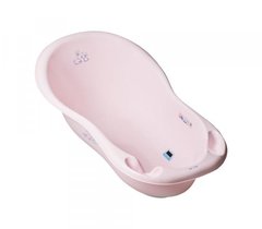 Класична ванночка LUX "Зайчик" з термометром, Рожевий, від народження, 102х53х26 см, Класична з термометром та зливом, Пластик