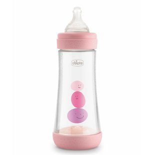 Пляшечка пластикова Chicco Perfect 5, 300 мл, 4 м+, Рожевий, 300 мл, Силікон, Пластик, від 4-х місяців, Пляшечка