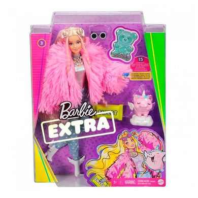 Кукла Barbie "Экстра" в розовом пушистом жакете