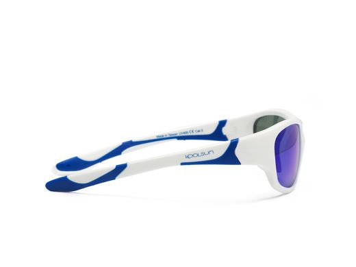 Сонцезахисні окуляри білі з синіми вставками KOOLSUN серії SPORT, від 3 до 8-ми років, Хлопчик