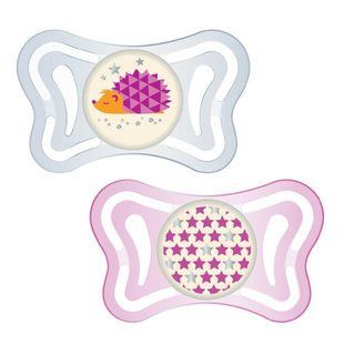 Пустушка Chicco Physio Light , силікон , 16-36 міс., 2 шт. ( люмінесцентна ), Рожевий, Силікон, від 16-ти місяців, Пустушки, Силікон , пластик