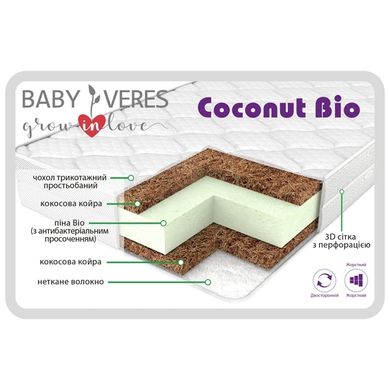Матрац Baby Veres "Coconut bio+" (матрац для новонароджених з дихаючим ефектом)