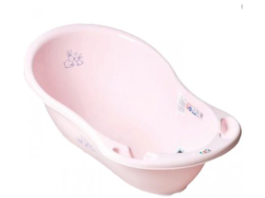 Класична ванночка  "Зайчик"  з термометром TEGA, Рожевий, від народження, 86х54х31 см, Класична з термометром та зливом, Пластик