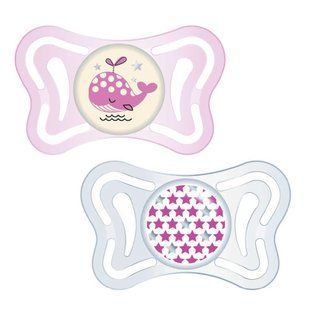 Пустушка Chicco Physio Light , силікон , 2-6 міс., 2 шт. ( люмінесцентна ), Рожевий, Силікон, від 2-х місяців, Пустушки, Силікон , пластик