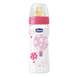 Пляшечка пластикова Chicco  WELL-BEING, 350 мл, соска латекс, 4 м+, Рожевий, 350 мл, Латекс, Пластик, від 4-х місяців, Пляшечка