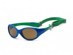 Сонцезахисні окуляри сині з зеленими вставками KOOLSUN серії FLEX, від 0 до 3-х років, Унісекс