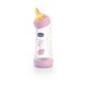 Бутылочка пластиковая изогнутая Chicco WELL-BEING, 250 мл, соска латекс, Розовый, 250 мл, Латекс, Пластик, от 0 месяцев, Бутилочка