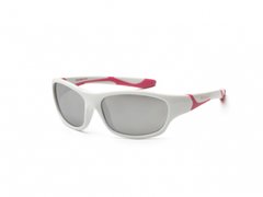 Солнцезащитные очки детские белые с розовыми вставками KOOLSUN серии SPORT, от 3 до 8-ми лет, Девочка