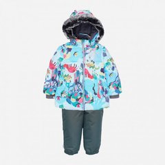 Комплект зимовий (куртка + напівкомбінезон) HUPPA  BELINDA 1, світло-синій з принтом/сірий
