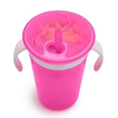 Поильник-непроливайка Munchkin "Snack and Sip" 266мл. (розовая), Розовый, 266 мл, Пластик, 1+, Пластик
