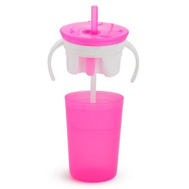 Поильник-непроливайка Munchkin "Snack and Sip" 266мл. (розовый), Розовый, 266 мл, Пластик, 1+, Пластик