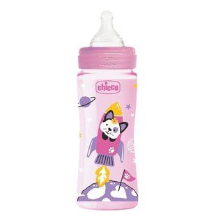 Пляшечка пластикова Chicco WELL-BEING, 330 мл, соска силікон, 4 м+