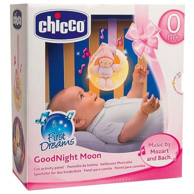 Іграшка музична  на ліжечко Chicco Good Night Moon , від народження, Дівчинка, Бавовна