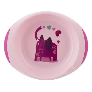 Набор тарелок Chicco Easy Feeding 2 шт 12M+ , Розовый, 1+, Тарелка, Пластик