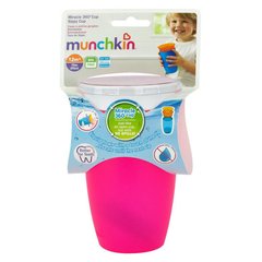 Пляшка-непроливайка Munchkin "Miracle 360°" 296 мл (рожева), Рожевий, 296 мл, Пластик, 1+