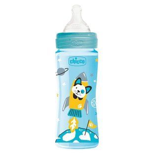 Пляшечка пластикова Chicco WELL-BEING, 330 мл, соска силікон, 4 м+