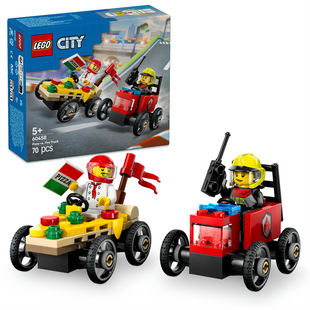 Конструктор LEGO City Піца-авто проти пожежної машини набір для перегонів