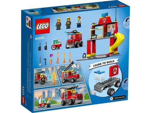 Конструктор LEGO City Fire Department Пожежне депо та пожежна машина 153 деталі (60375)