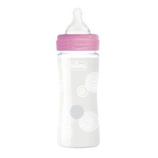 Пляшечка скляна Chicco WELL-BEING Physio, 240 мл, соска cилікон, 0 м+